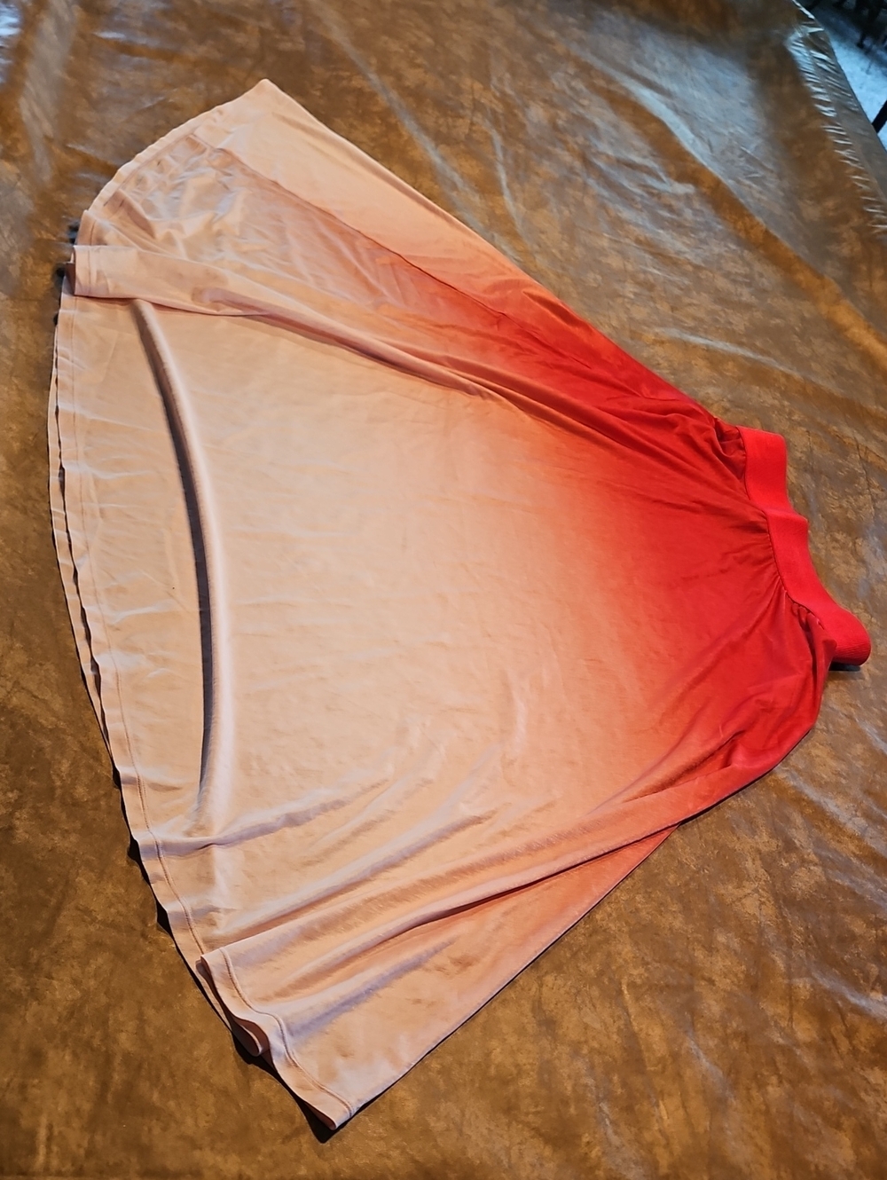 Red & White Ombre Dance Skirt